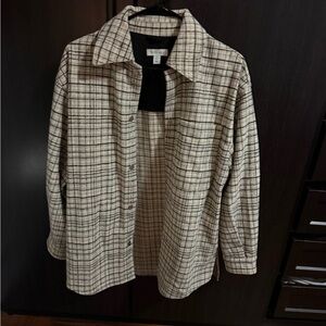 TOPSHOP - Plaid Button-Up Shirt- Jacket